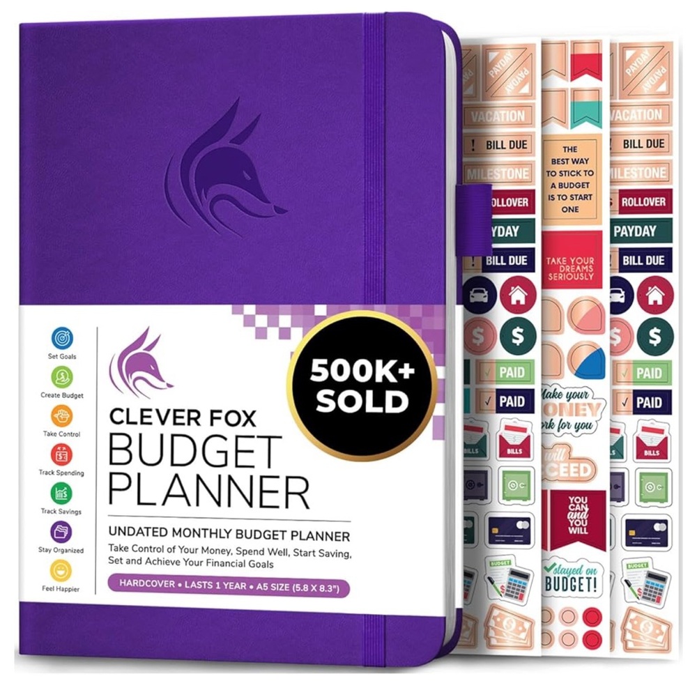 Clever Fox Purple Budget Planner with Stickers